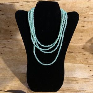 Green and white necklace